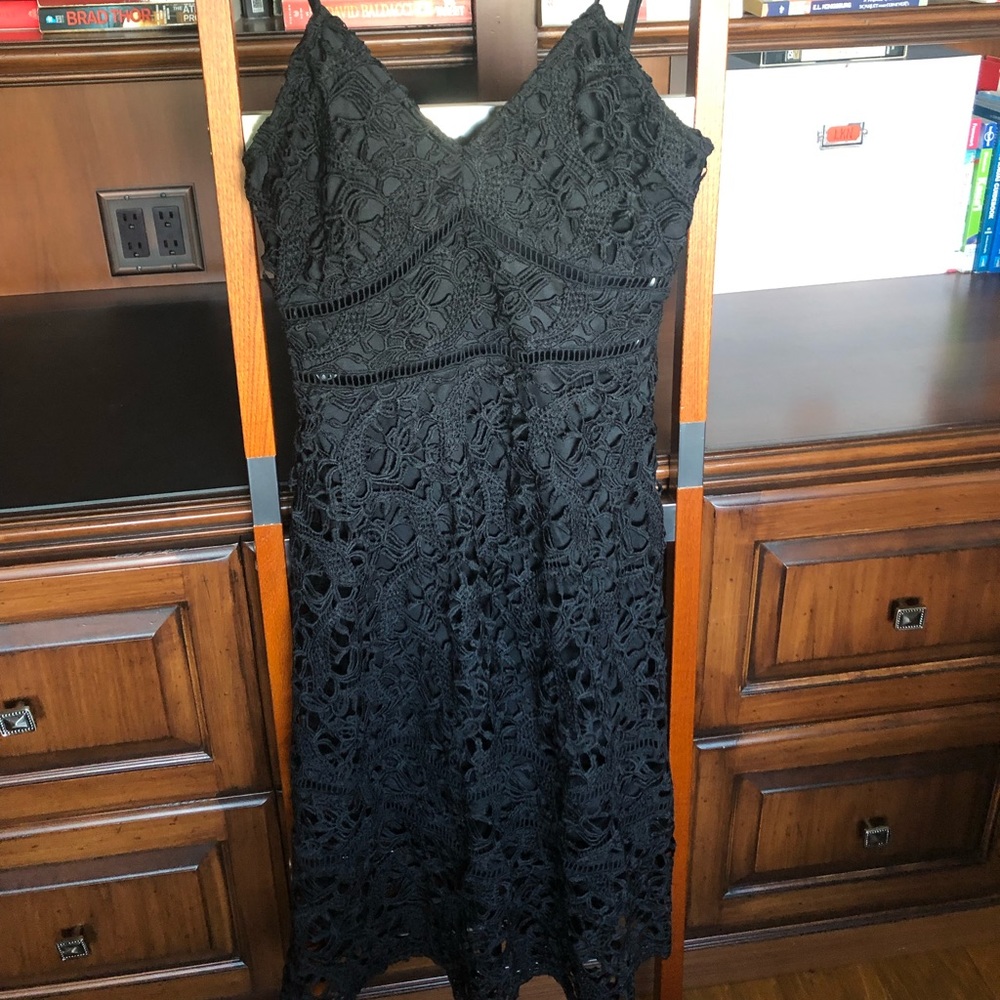 Black Lace Midi Dress